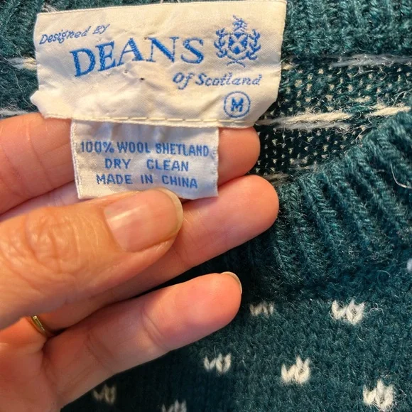 Deans of scotland shetland wool Crewneck Sweater - Picture 4 of 6